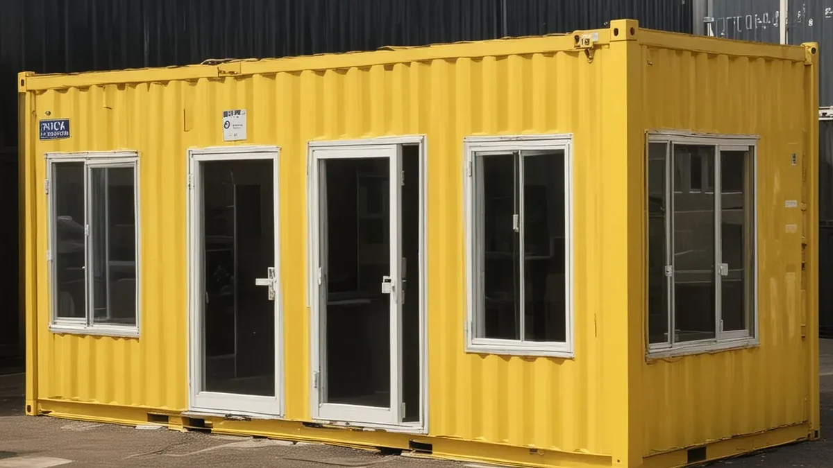 Container office unit with door and window for Delhi PWD and construction site