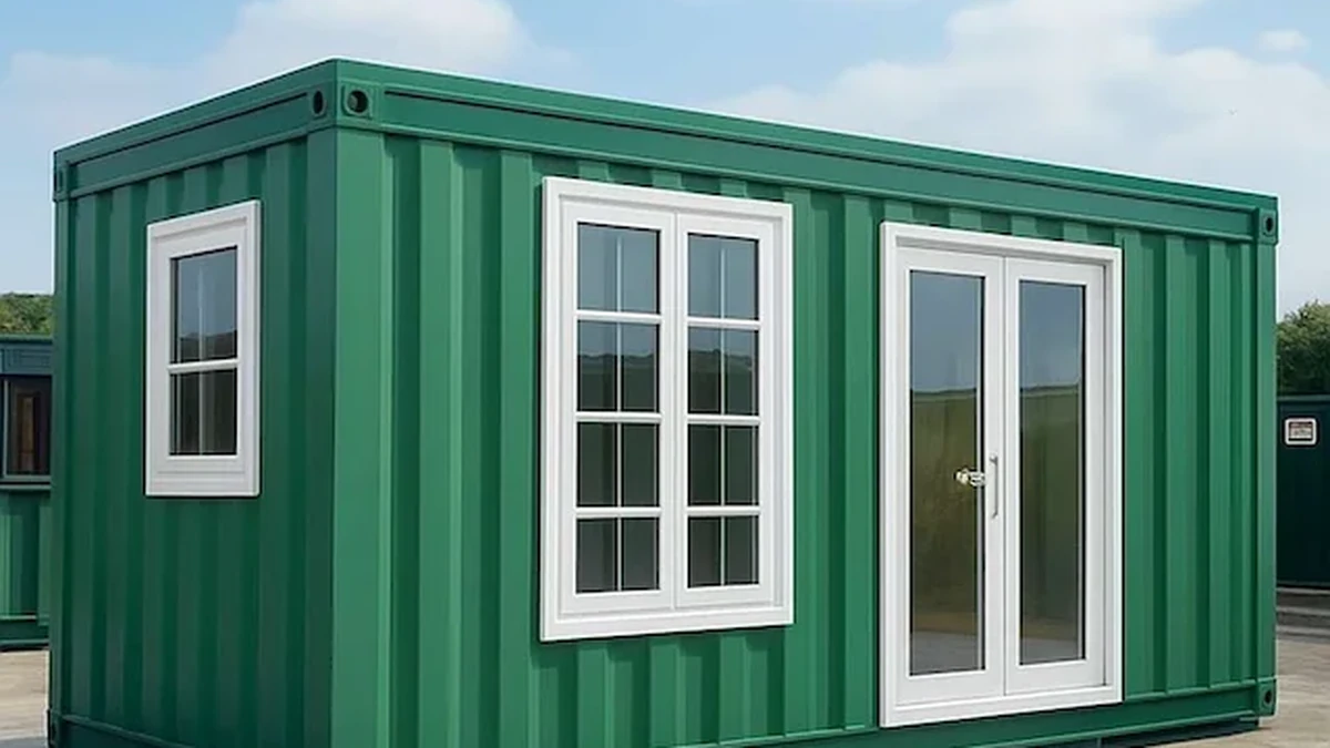 Container office unit with door and window for Pimpri-Chinchwad industrial Pune