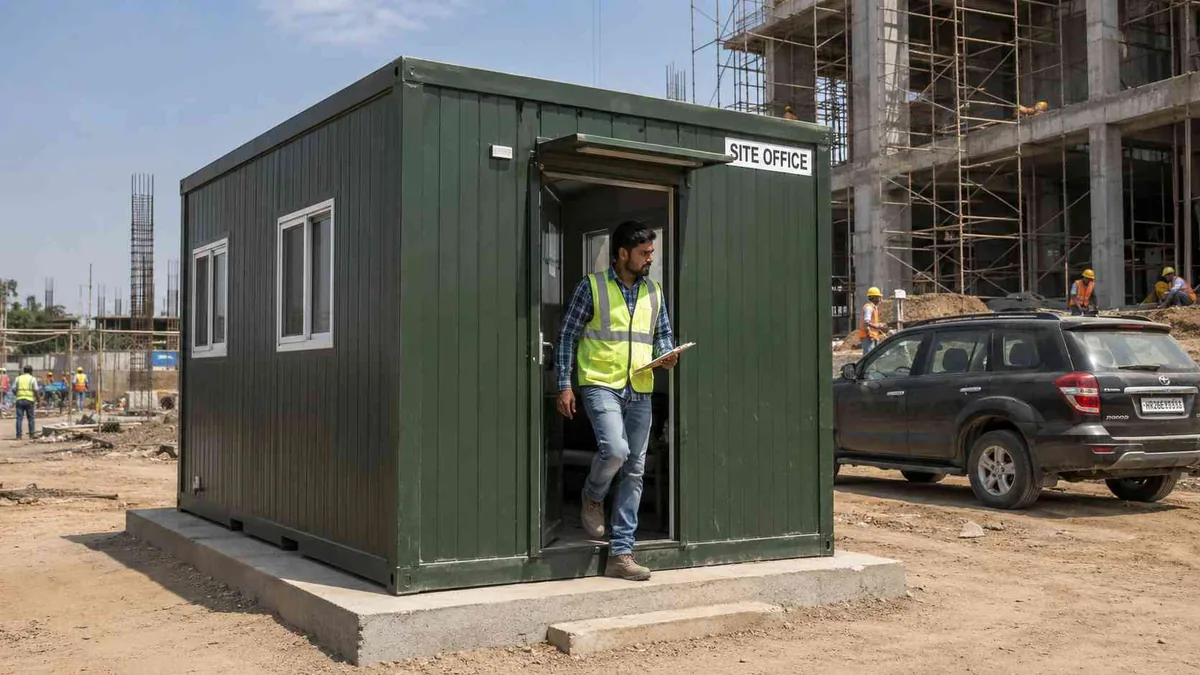 SAMAN steel porta cabin site office unit supplied in Chennai