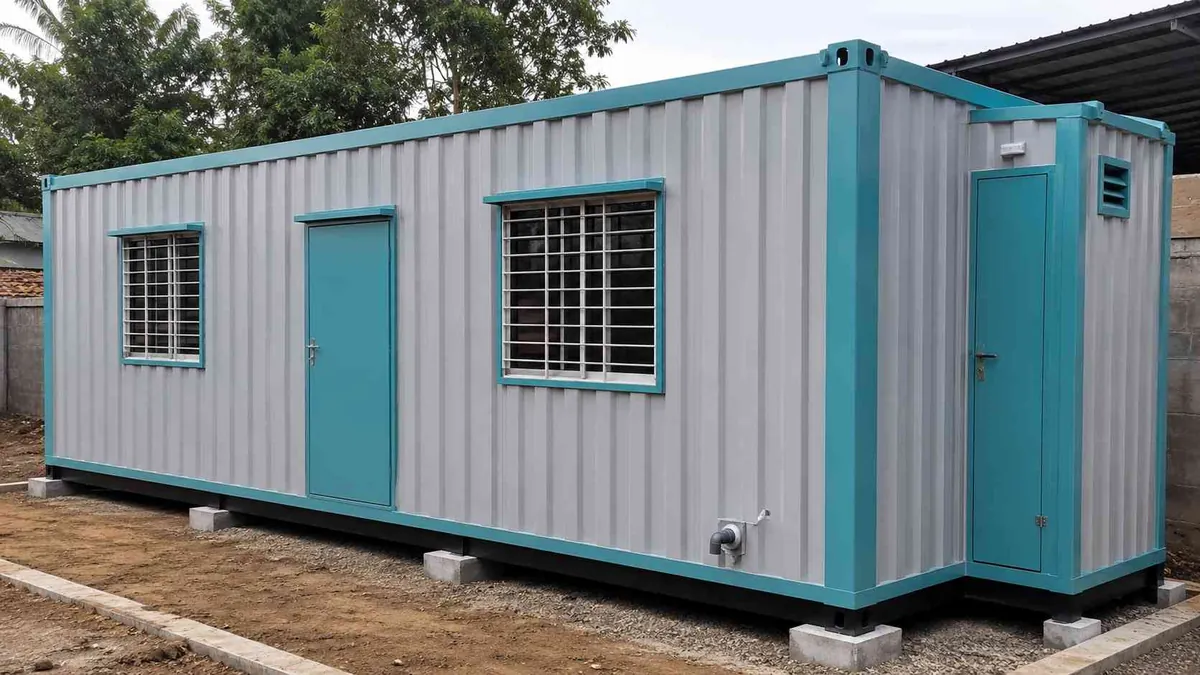 MS porta cabin office with attached washroom section for a Guwahati site