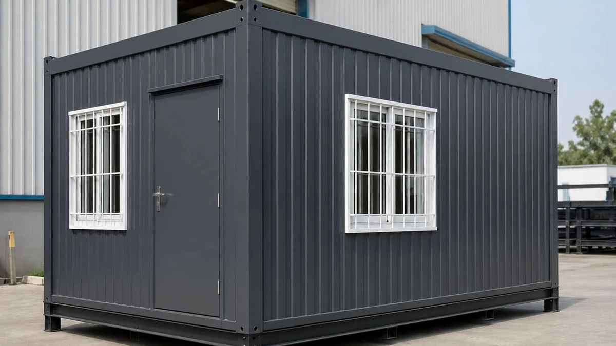 MS frame porta cabin with door and sliding window, Hosur factory delivery