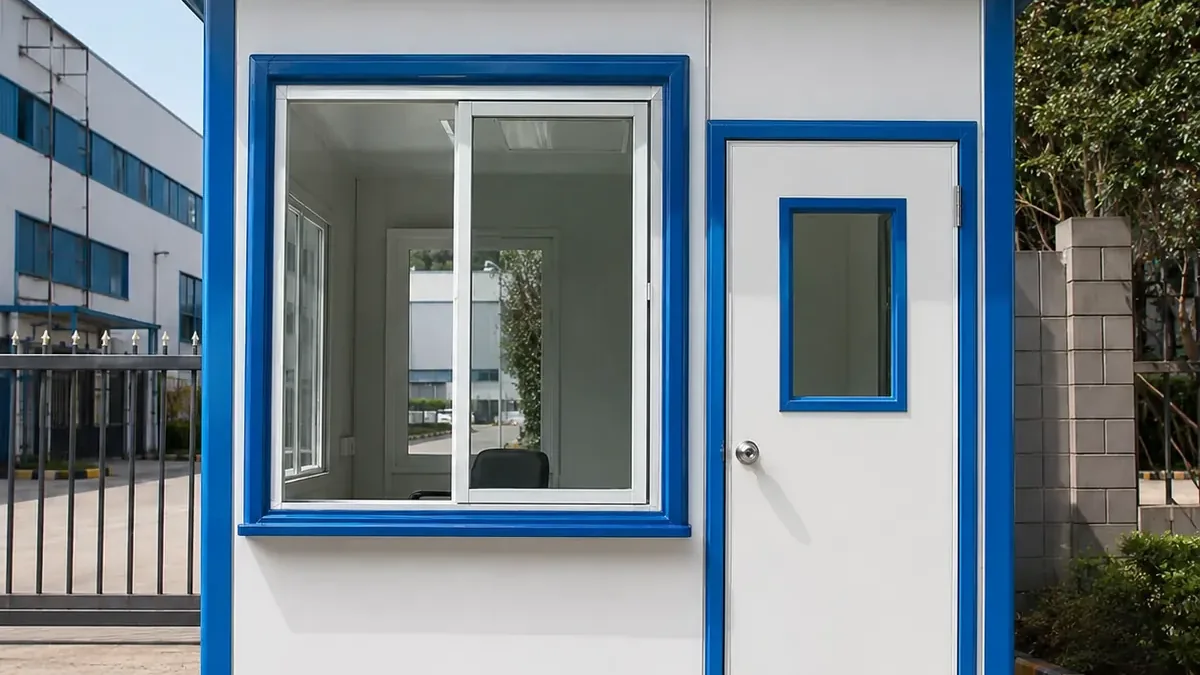 Compact SAMAN steel security cabin for a Hyderabad factory gate