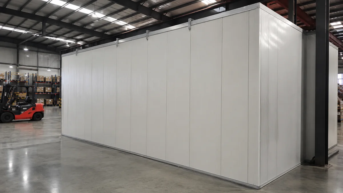EPS wall panels as a warehouse partition EPS wall panels used as a warehouse partition