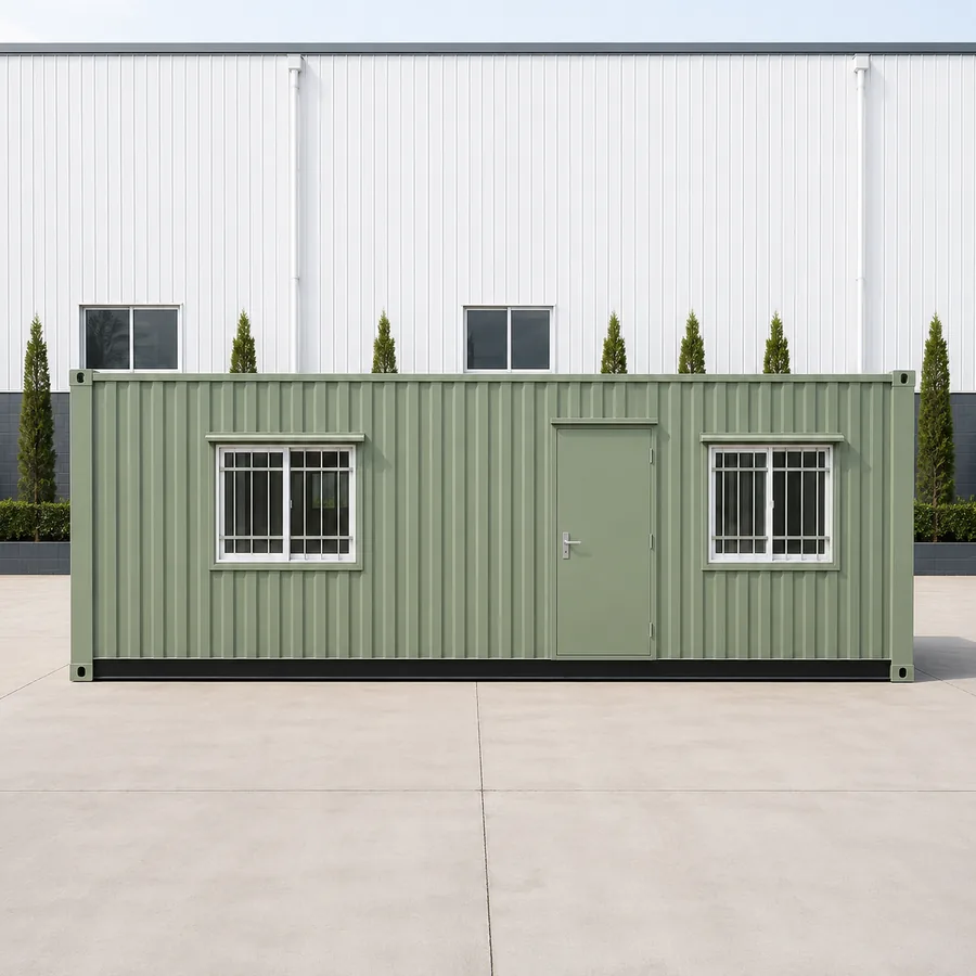 Front elevation of a 20x10 ft SAMAN container office