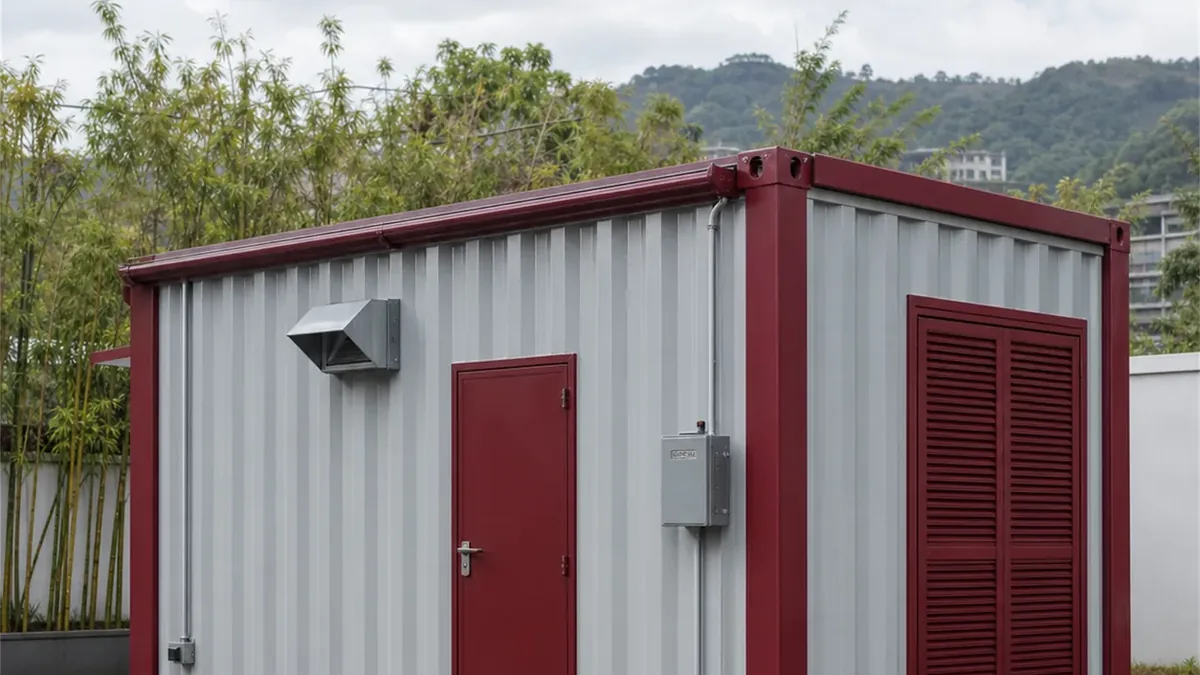 SAMAN container restaurant 10x10x8.5 ft, rear right angled view, wide view