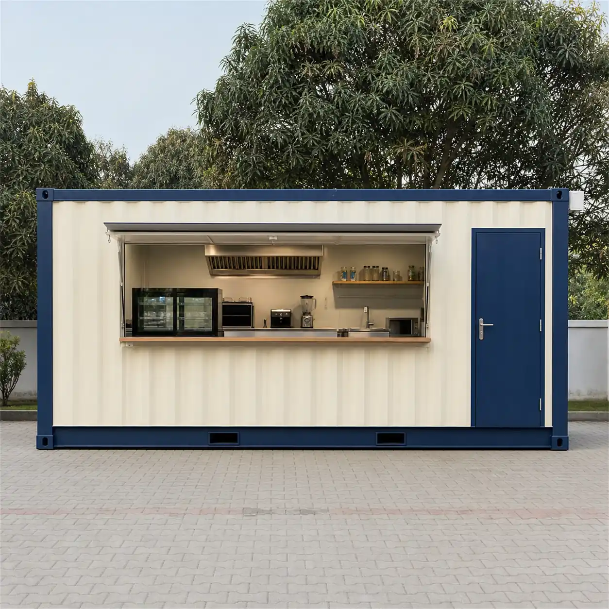 SAMAN food truck container 20x10x8.5 ft, straight-on front elevation
