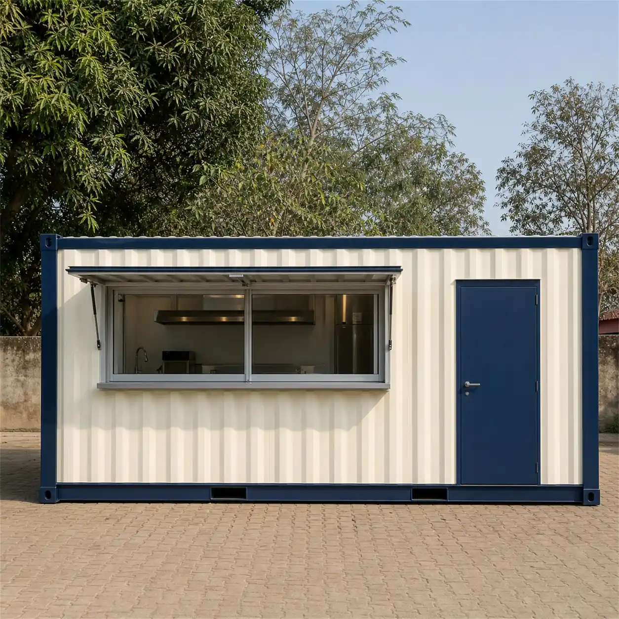 SAMAN food truck container 20x10x8.5 ft, left side elevation