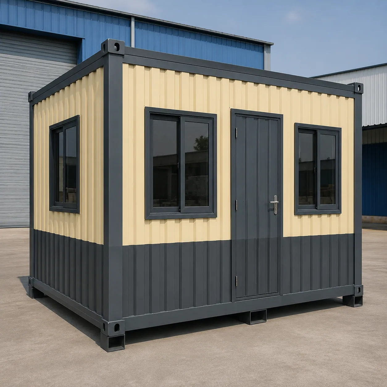 Mini porta cabin 10×10 ft, compact MS guard/gate cabin by SAMAN Portable