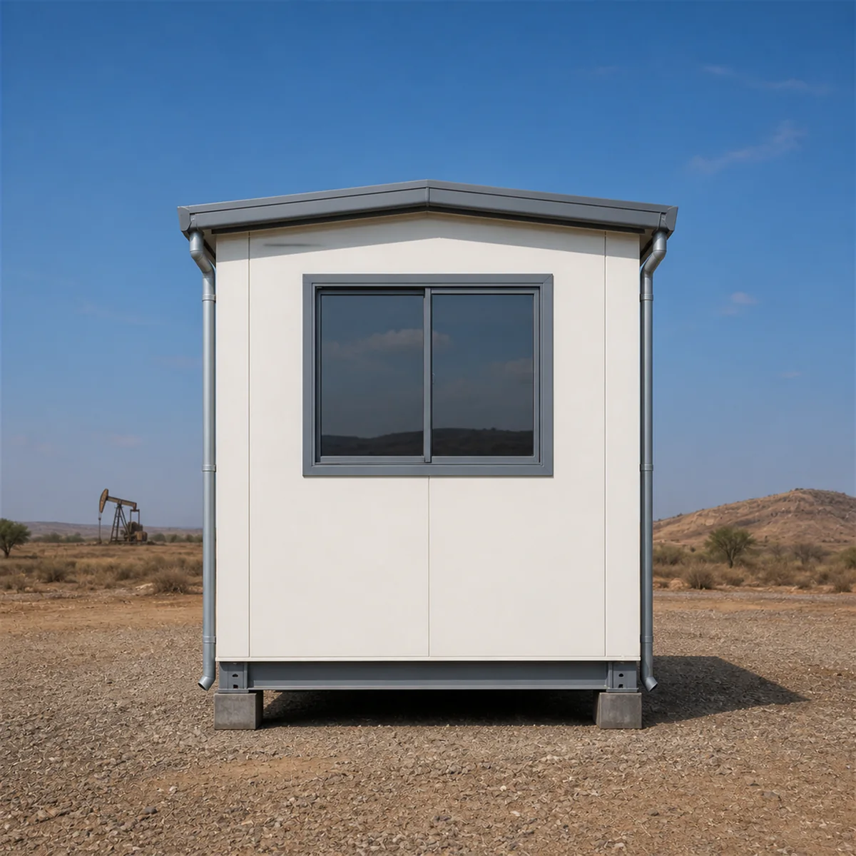 20x10 ft oil field camp module, gable end elevation showing module width