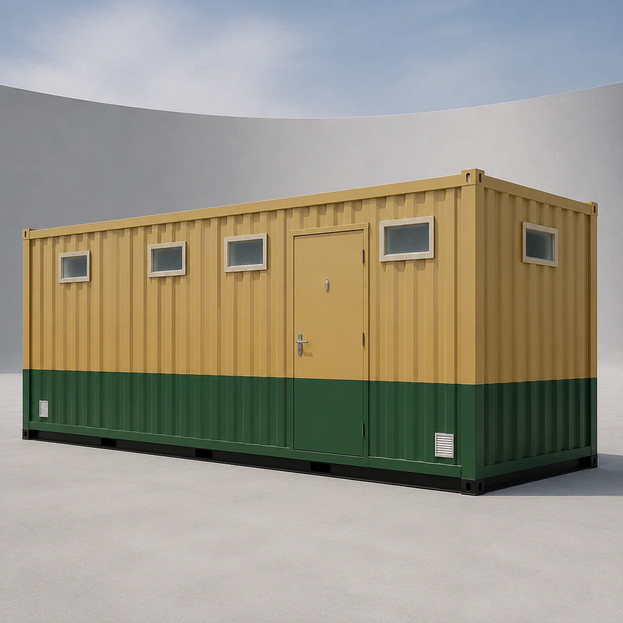 Porta cabin with toilet 20×10 ft, combined office and sanitation unit by SAMAN Portable