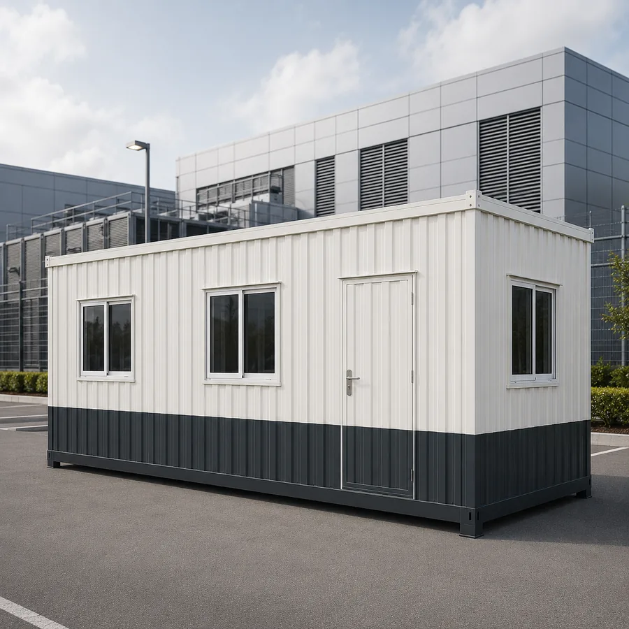 Portable cabin 20x10 ft — front angle, relocatable MS structure by SAMAN Portable