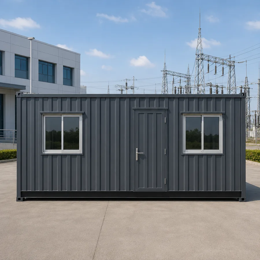 Portable cabin 20x10 ft — side elevation, relocatable MS structure by SAMAN Portable