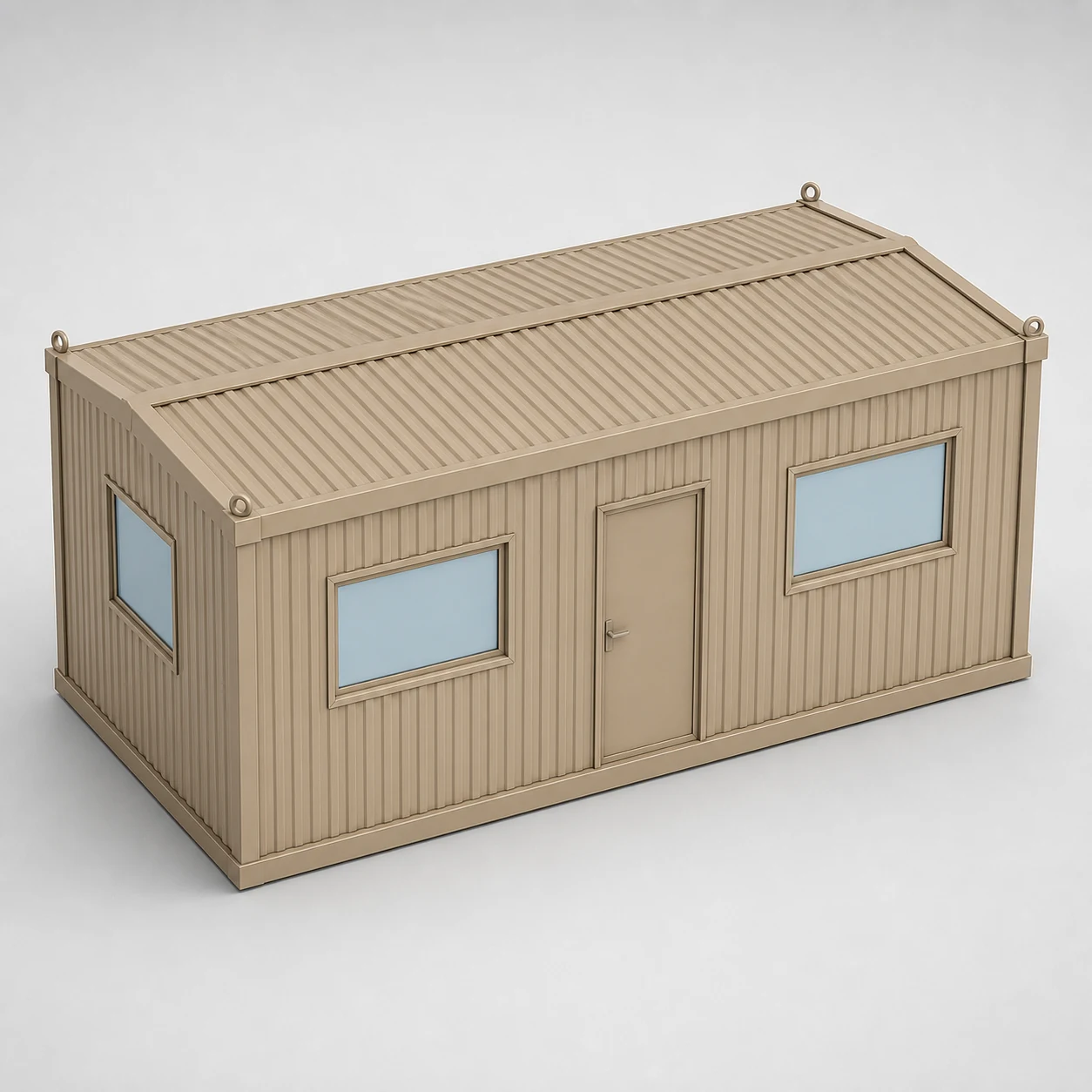 20 x 10 x 8.5 ft weighbridge office cabin from above showing the two-way ridged roof and the four top-corner lifting eyes