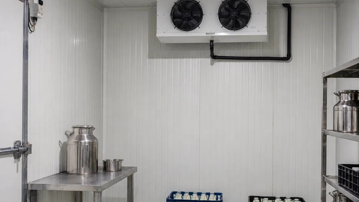 Cold storage PUF panel, 100 mm dairy room interior 100 mm cold storage PUF panel room interior, dairy cold-storage application
