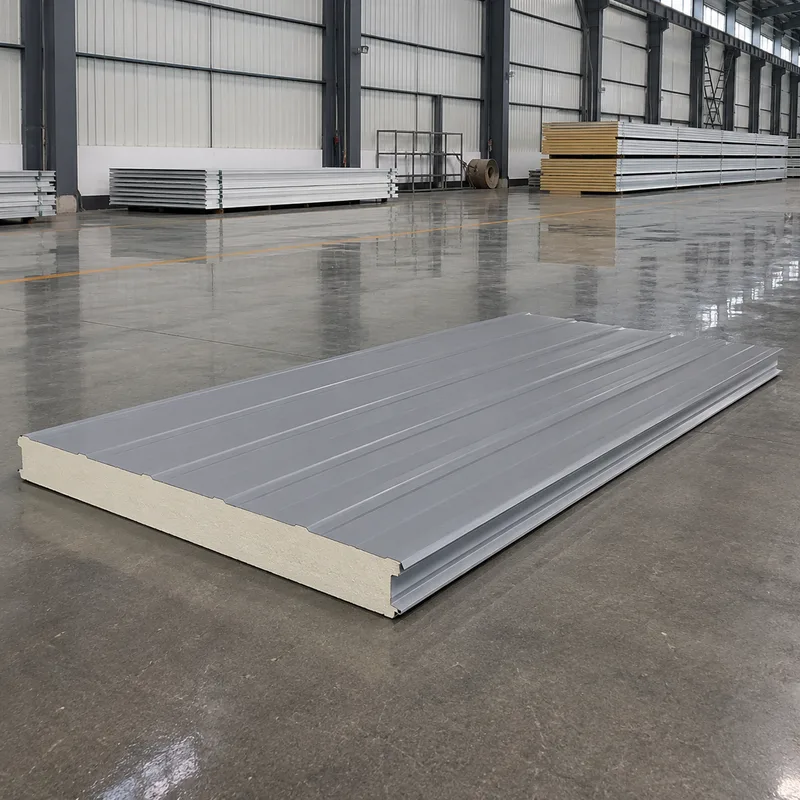 Grey 60 mm panel on factory display showing the wall profile