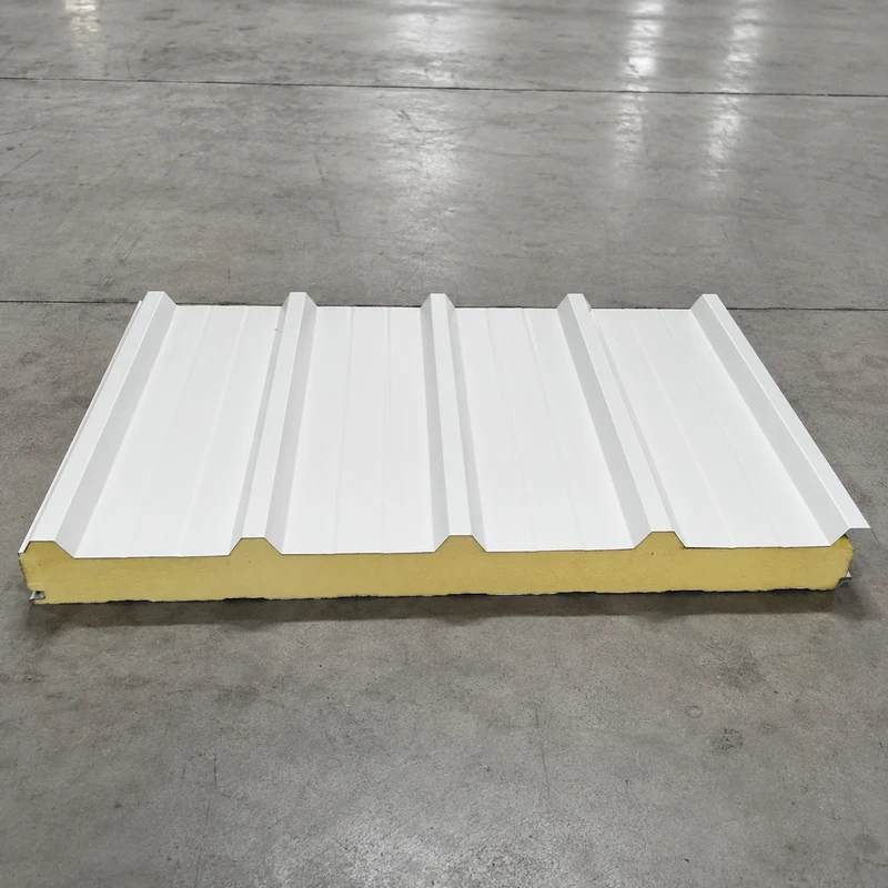 White 30 mm PUF roofing panel showing the trapezoidal roof profile
