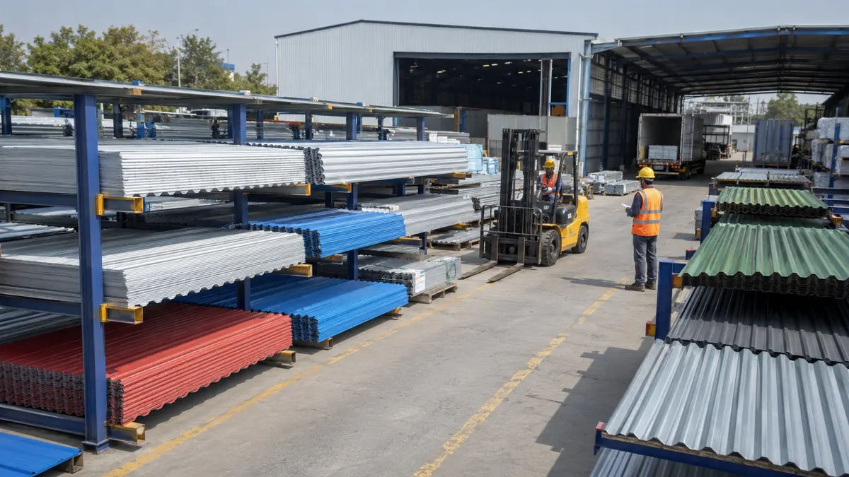 Metal roofing sheet types stocked at SAMAN supply yard Metal roofing sheet types stocked at SAMAN supply yard