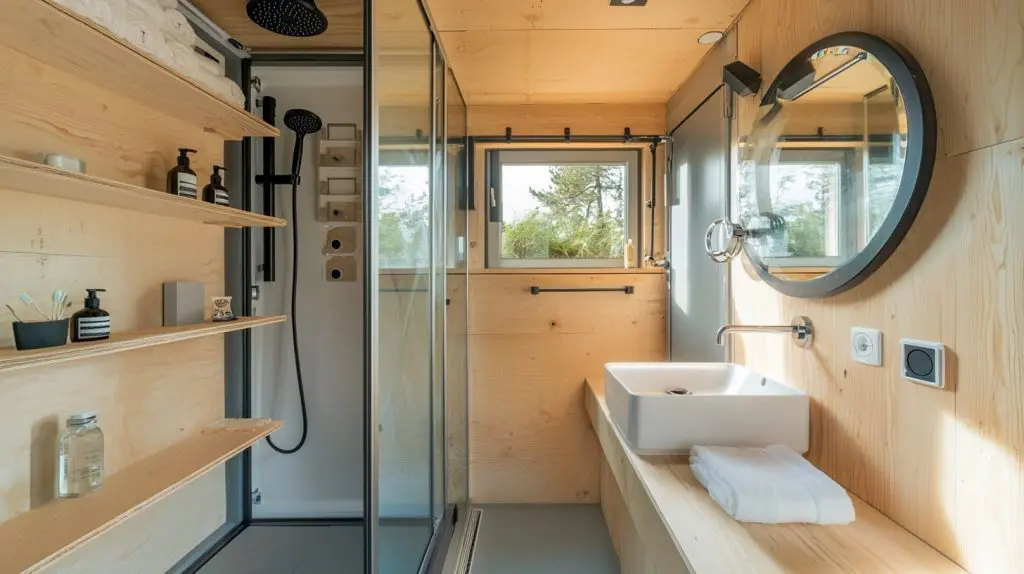 bathroom in shipping container