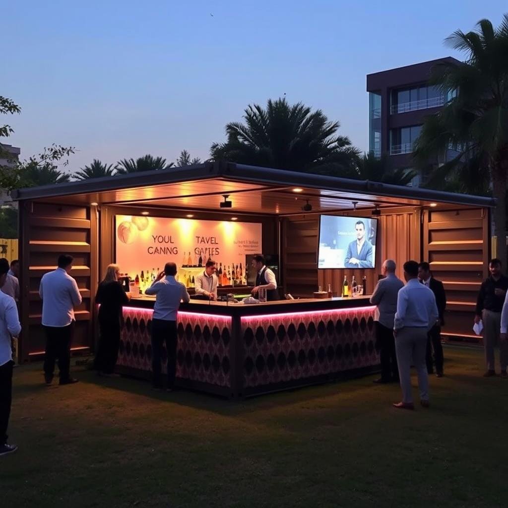 A pop-up container bar at a corporate event in Gurgaon A pop-up container bar at a corporate event in Gurgaon