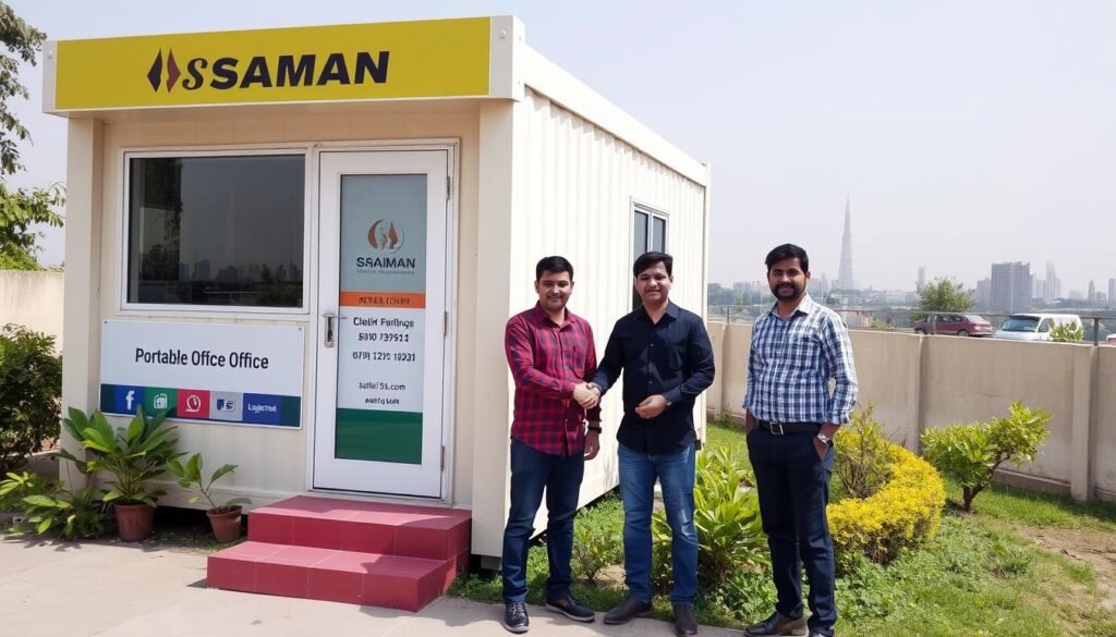 Completed portable office cabin project in West Delhi with satisfied client Completed portable office cabin project in West Delhi with satisfied client