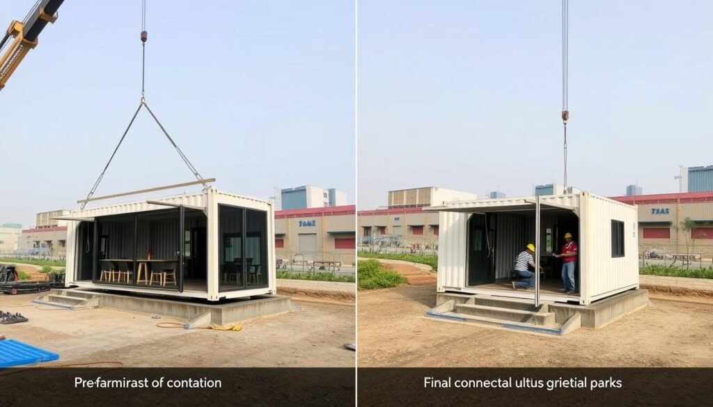 Container cafe installation process in Greater Noida industrial park Container cafe installation process in Greater Noida industrial park