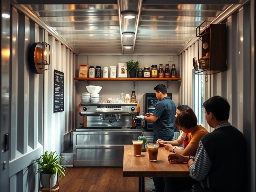 Container cafe operating as a specialty coffee shop in Rohini Container cafe operating as a specialty coffee shop in Rohini
