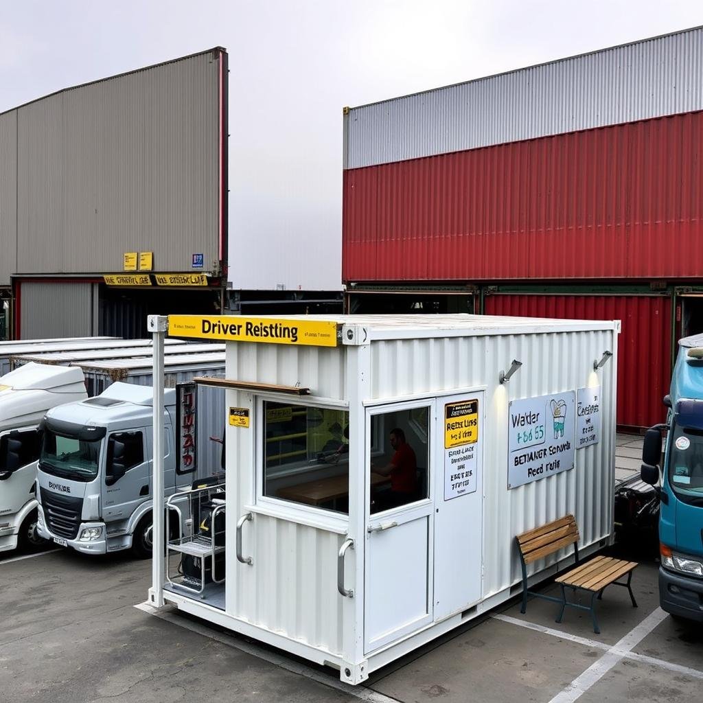 Container cafe serving as driver rest stop near logistics hub in Greater Noida Container cafe serving as driver rest stop near logistics hub in Greater Noida