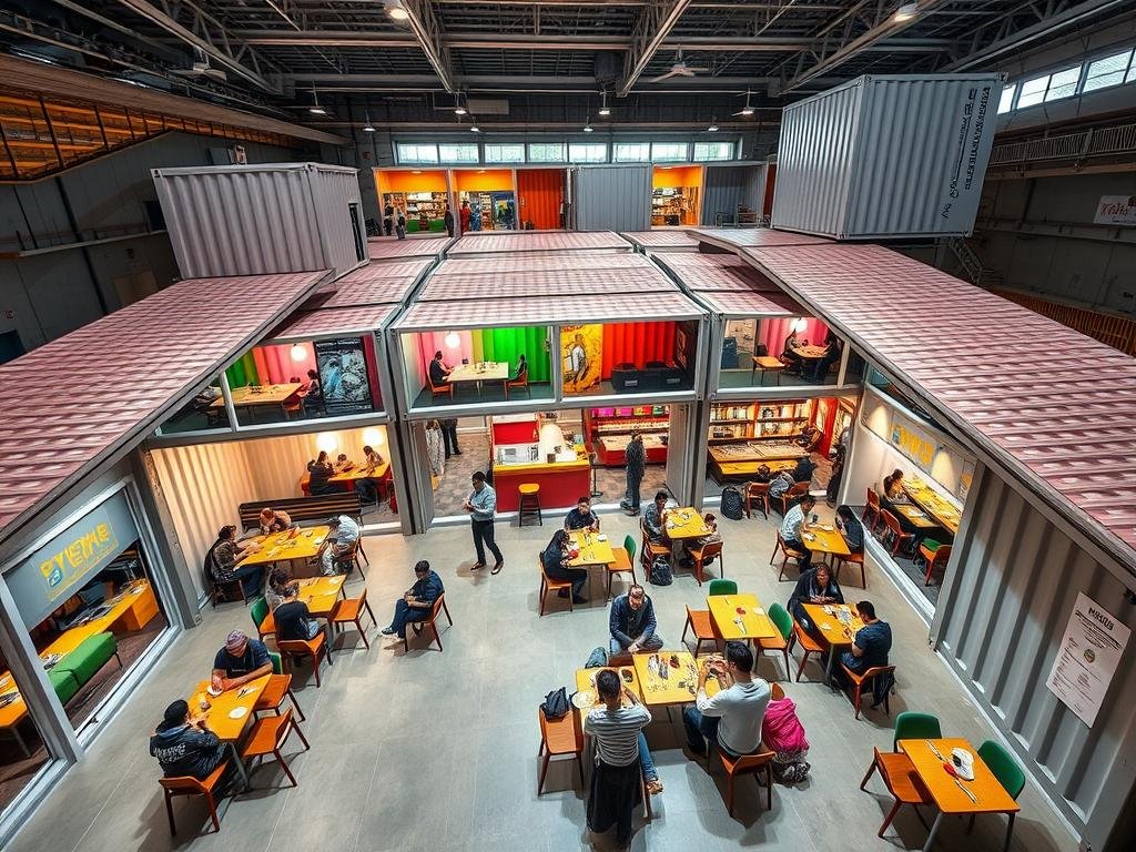 Container cafe serving as student cafeteria at technical institute in Greater Noida Container cafe serving as student cafeteria at technical institute in Greater Noida