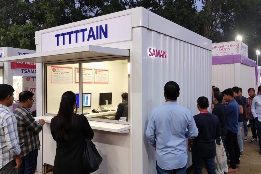 Event ticketing booth at a fair in Vaishali Event ticketing booth at a fair in Vaishali