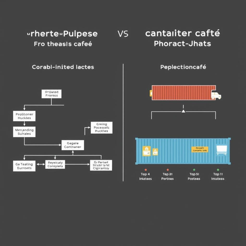 Illustration of complex permit process for traditional cafes vs. container cafes Illustration of complex permit process for traditional cafes vs. container cafes