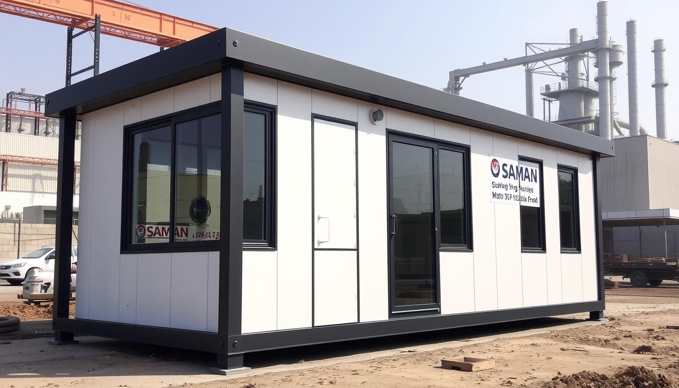 Industrial-grade portable office cabin installed at a Greater Noida factory site