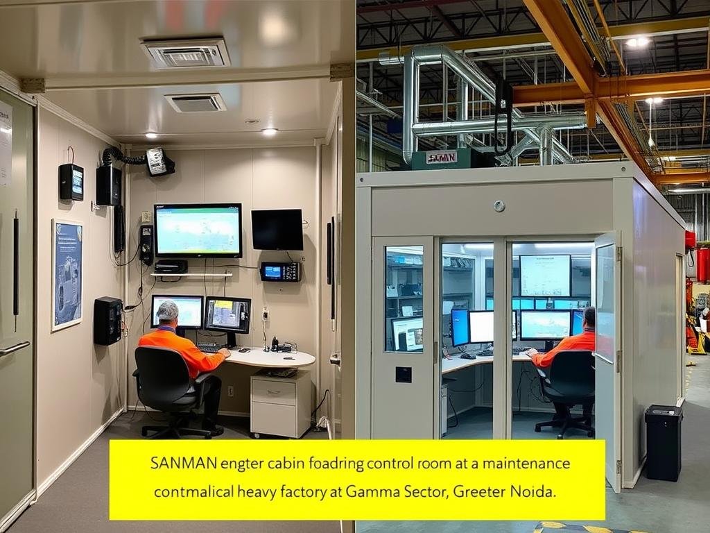 Portable cabin used as maintenance control room at Gamma Sector factory in Greater Noida Portable cabin used as maintenance control room at Gamma Sector factory in Greater Noida