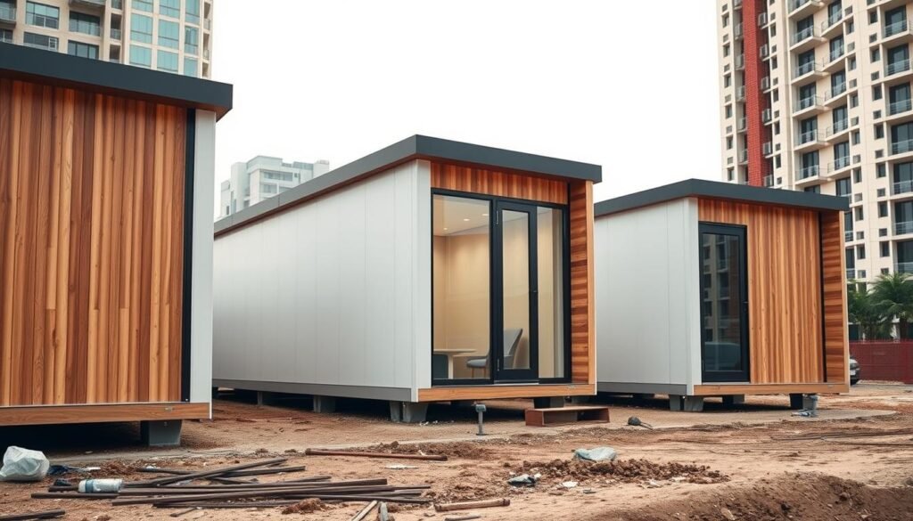 Portable cabins for urban construction