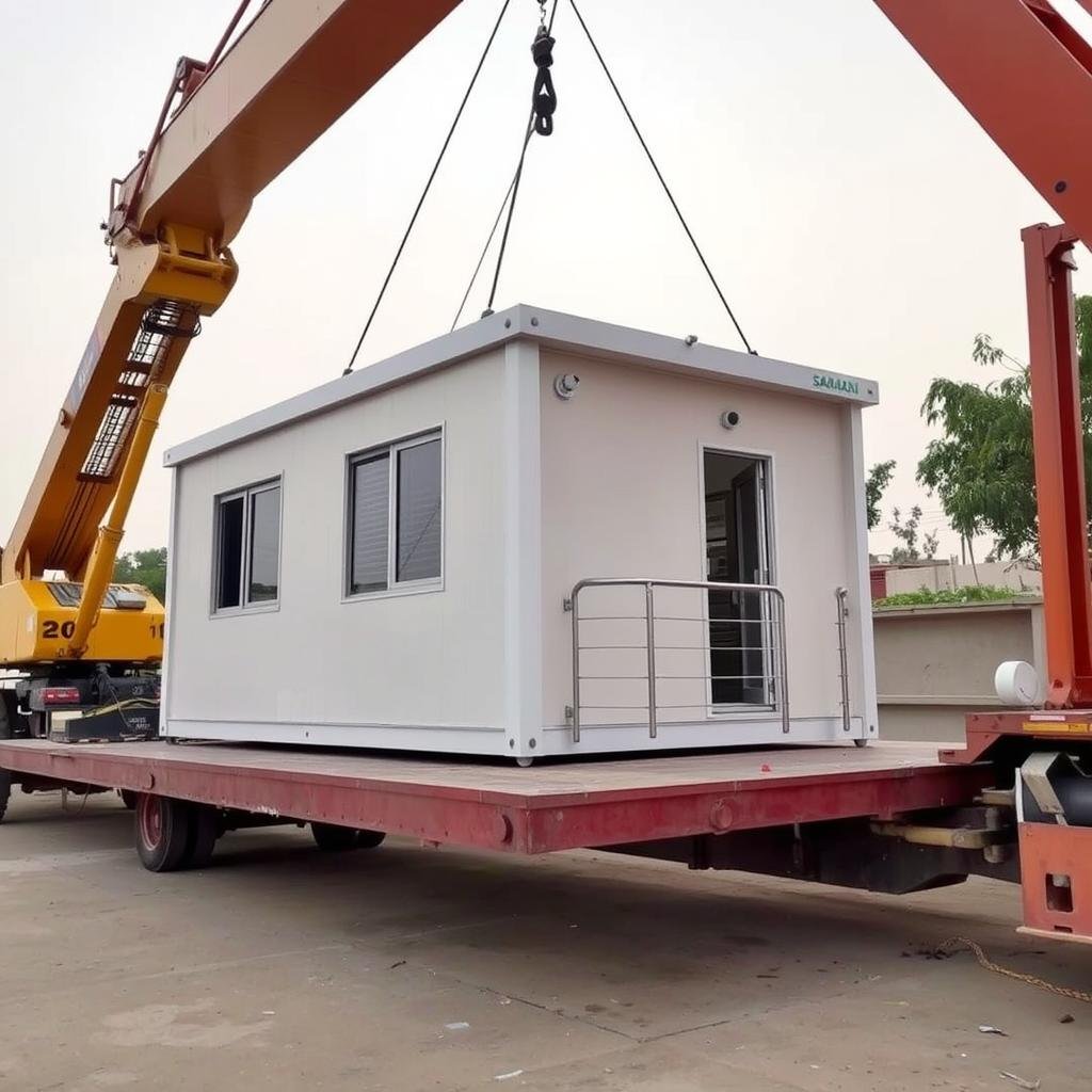 Portable office cabin being relocated in Ghaziabad Portable office cabin being relocated in Ghaziabad