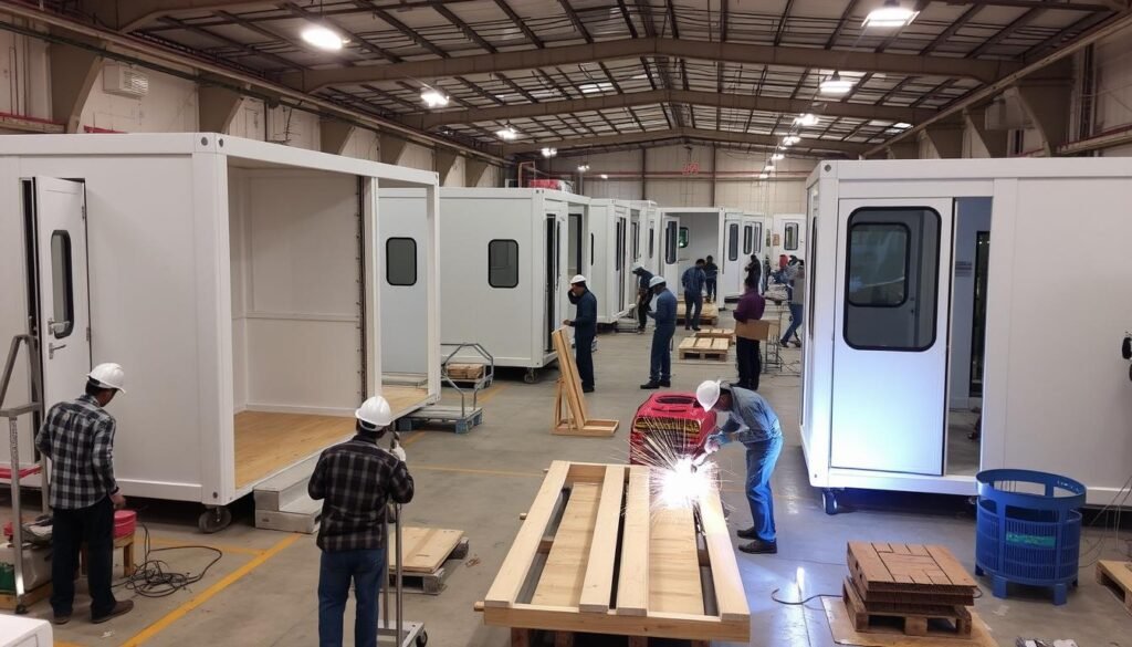 SAMAN Portable's manufacturing facility for office cabins in Delhi SAMAN Portable's manufacturing facility for office cabins in Delhi