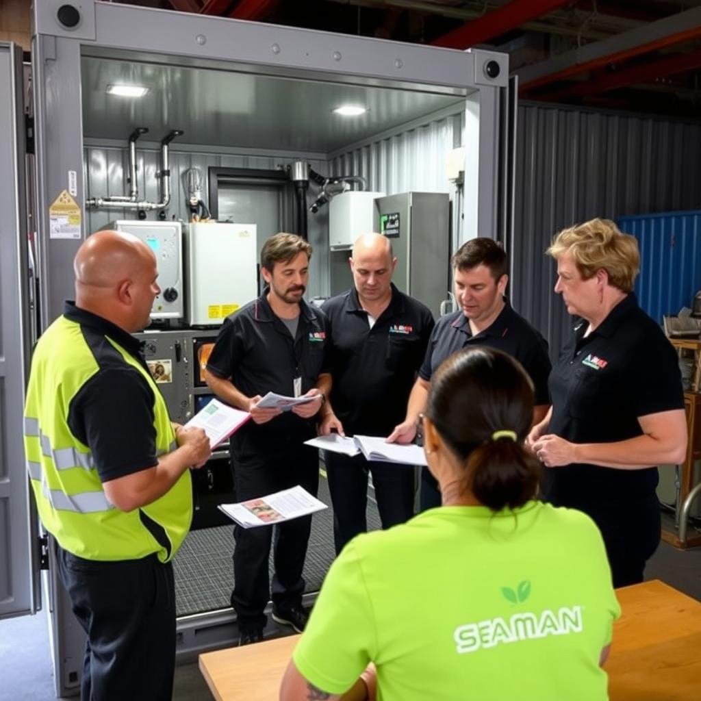 SAMAN team training cafe staff on container systems and operations SAMAN team training cafe staff on container systems and operations