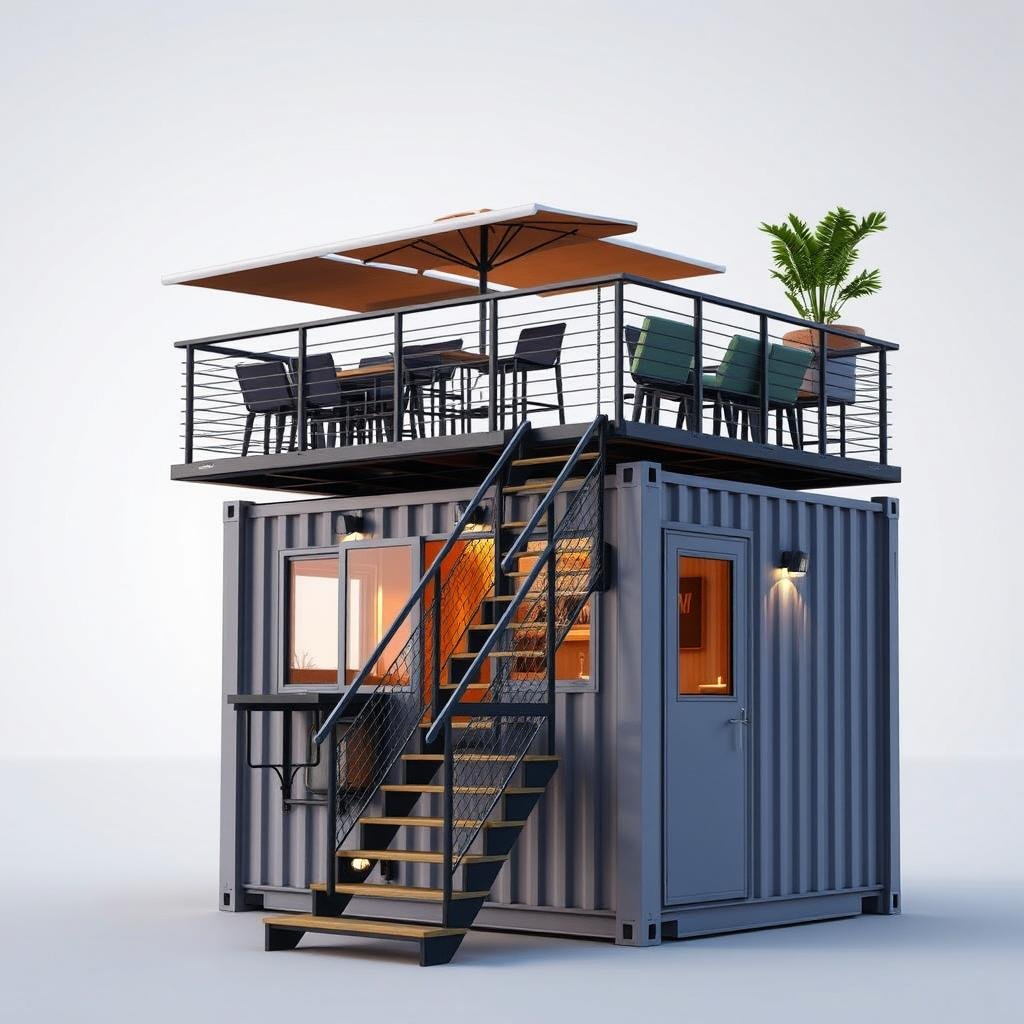 SAMAN's Rooftop Lounge model with upper deck seating area SAMAN's Rooftop Lounge model with upper deck seating area