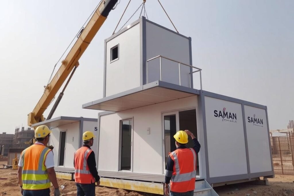 SAMAN's modular labour colony units being installed in East Delhi SAMAN's modular labour colony units being installed in East Delhi