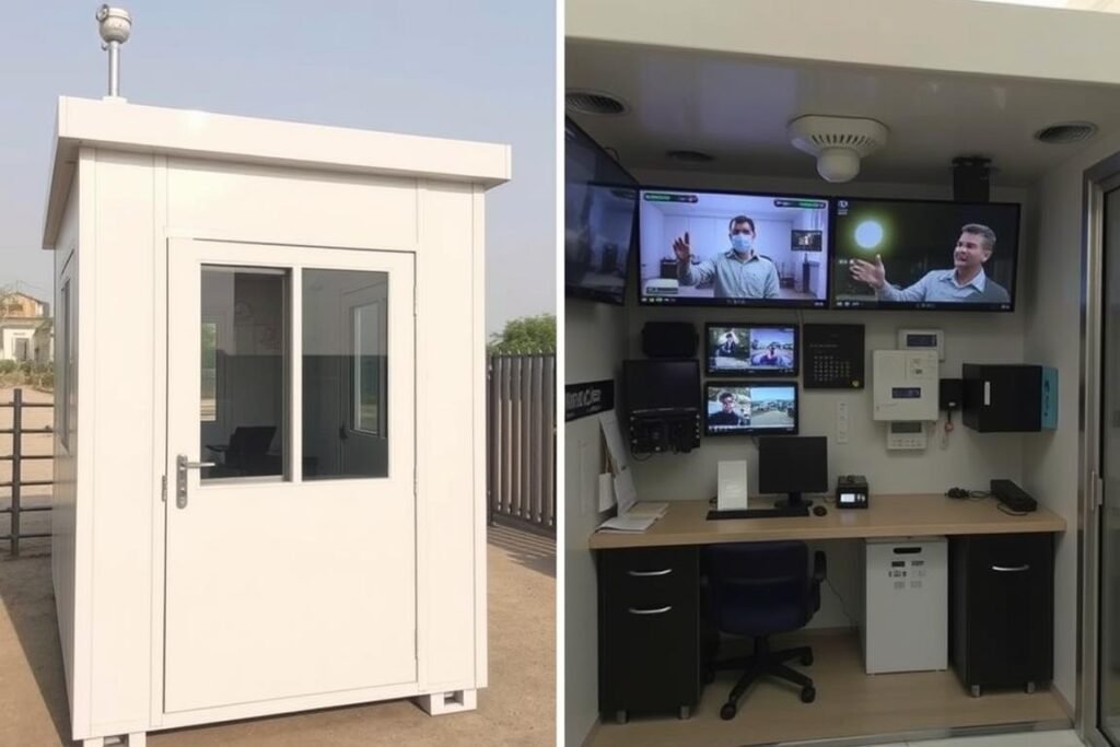 Security and surveillance cabin at Pari Chowk industrial site in Greater Noida Security and surveillance cabin at Pari Chowk industrial site in Greater Noida