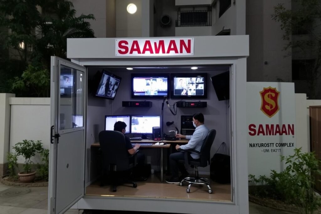 Security command post in Indirapuram residential complex Security command post in Indirapuram residential complex