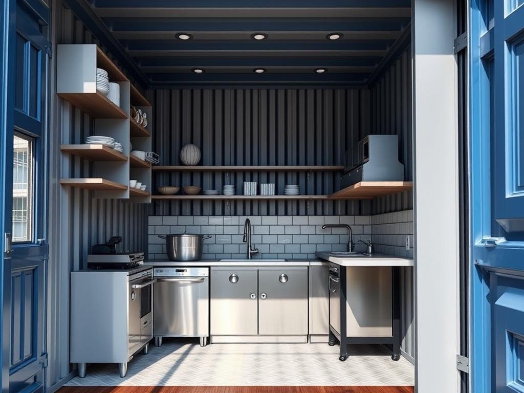 Space-optimized container cafe design for East Delhi Space-optimized container cafe design for East Delhi