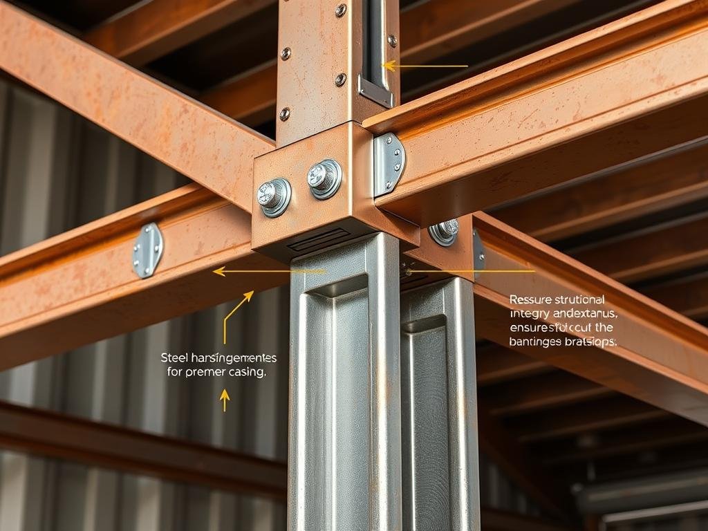 Structural details of a SAMAN container cafe showing reinforced framework Structural details of a SAMAN container cafe showing reinforced framework