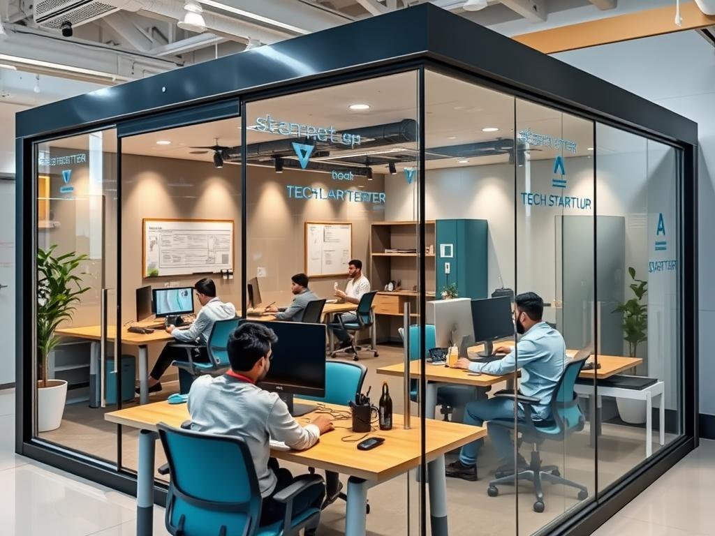 Tech startup's portable office cabin in Dwarka Tech startup's portable office cabin in Dwarka
