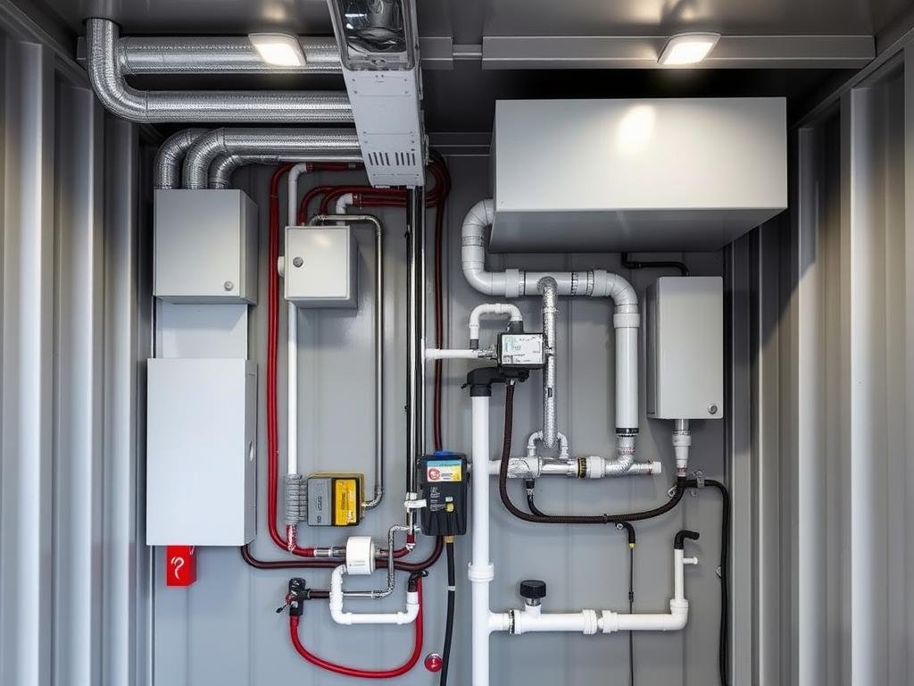 Technical details of container cafe utility systems Technical details of container cafe utility systems