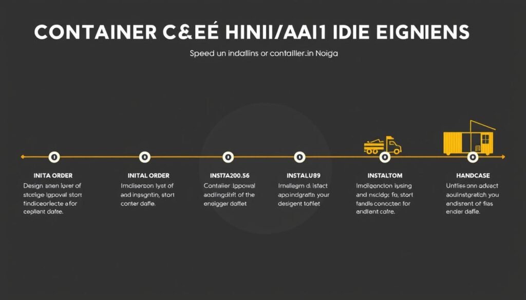 Timeline showing container cafe installation process in Noida from order to operation Timeline showing container cafe installation process in Noida from order to operation
